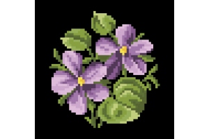 Безкоштовний дизайн (схема для вишивання) "Violets" FP007